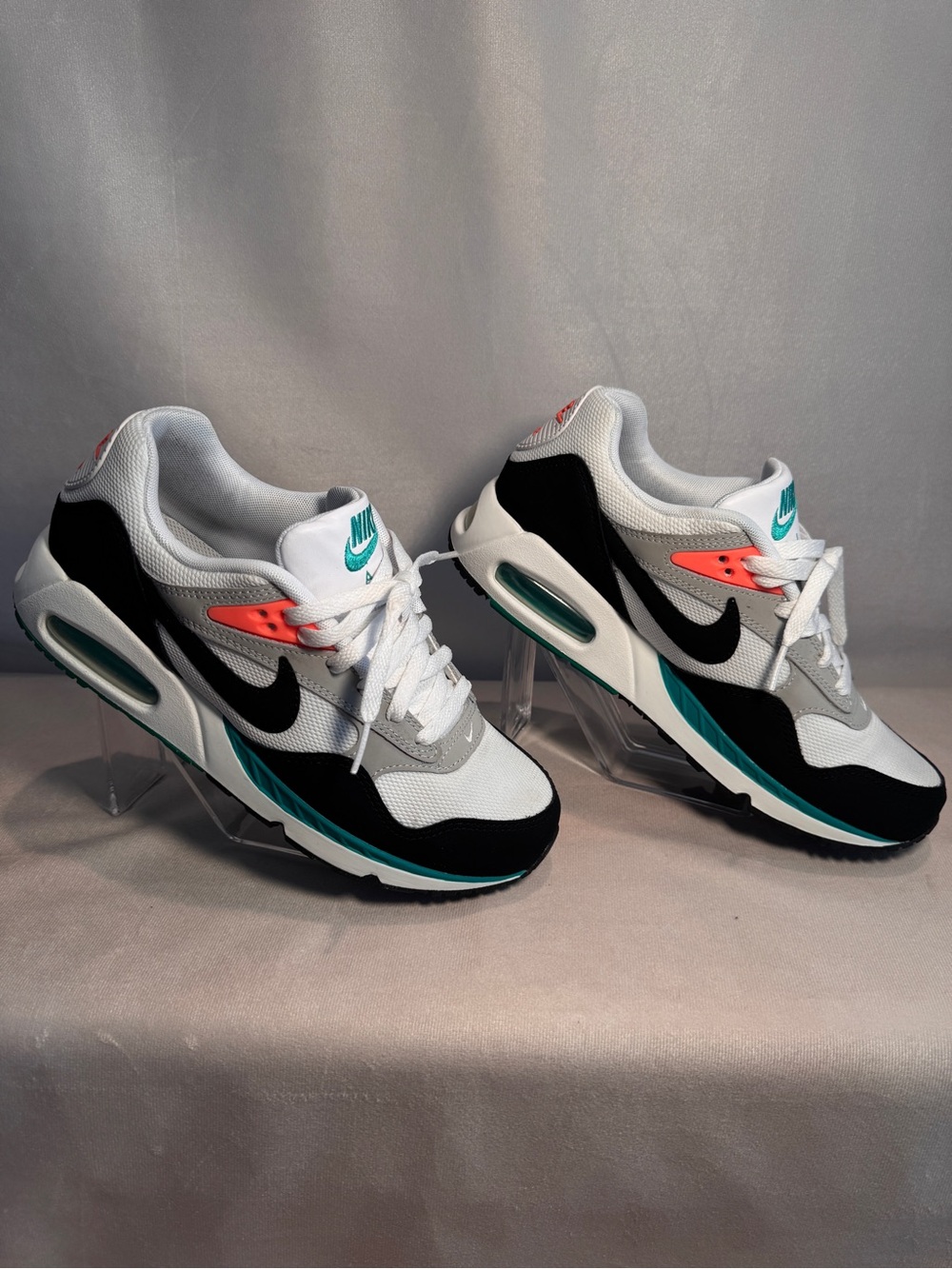 Nike Women’s Sneakers in White, Black, Gray, Teal & Coral - Picture 4 of 9